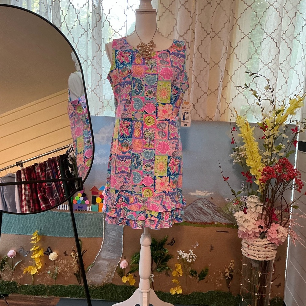 Lulu-B Colorful Floral Patchwork Midi Dress